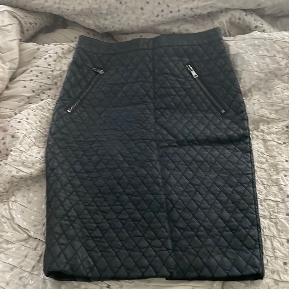 Black pleather pencil skirt